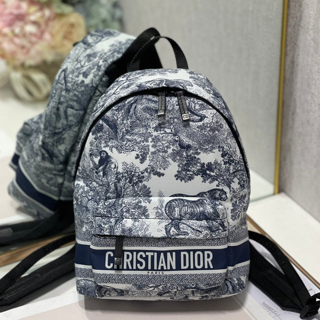 REISERUCKSACK 20 CM WEISS BLAU SCHRÄGJACQUARD