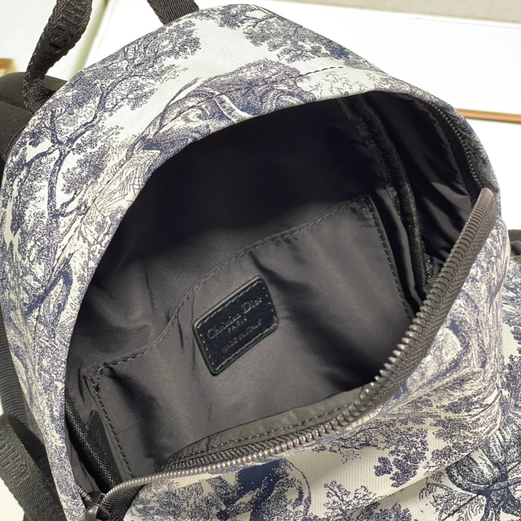 REISERUCKSACK 20 CM WEISS BLAU SCHRÄGJACQUARD