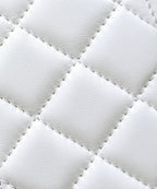 MINI RECTANGLE FLAP BAG TOP HANDLE 20CM WHITE LAMBSKIN SILVER HARDWARE