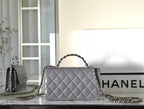 CC WOC 18.5 GREY LAMBSKIN SILVER HARDWARE