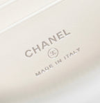 CC Kosmetikkoffer 17 Weißes Lammleder Silberne Beschläge 