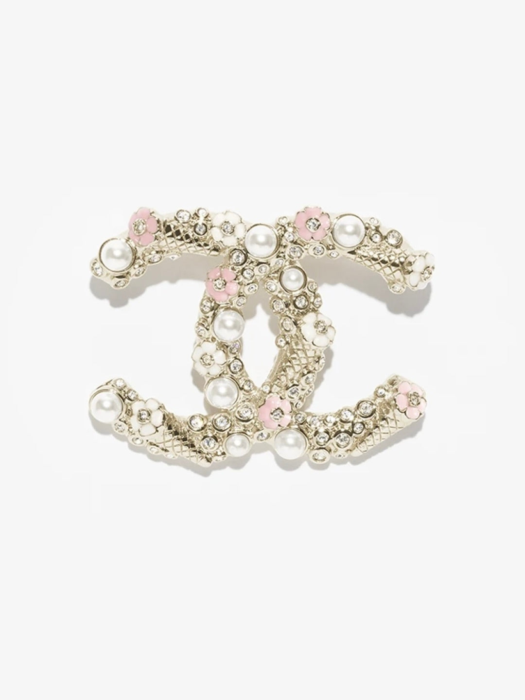 [⭐JeweliWhal]26C Pink-White Enamel Ice Cream Cone Double C Brooch