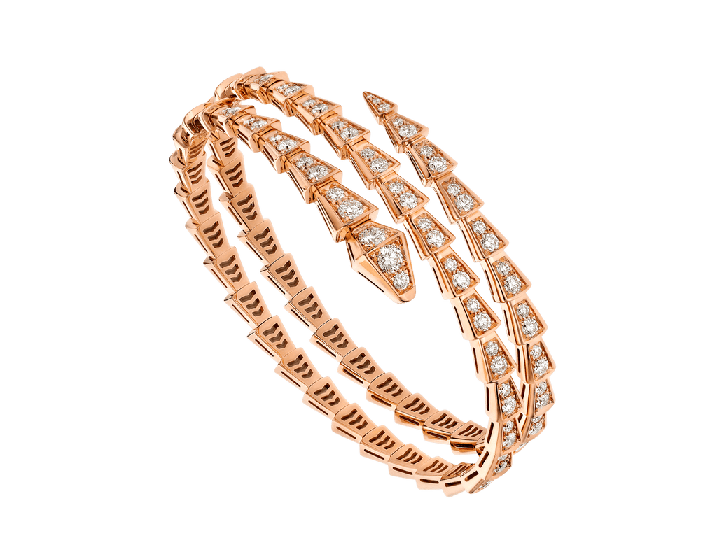 ¡®Jewelicorn¡¯SERPENTI BRACELET PINK GOLD DIAMOND DOUBLE ROW