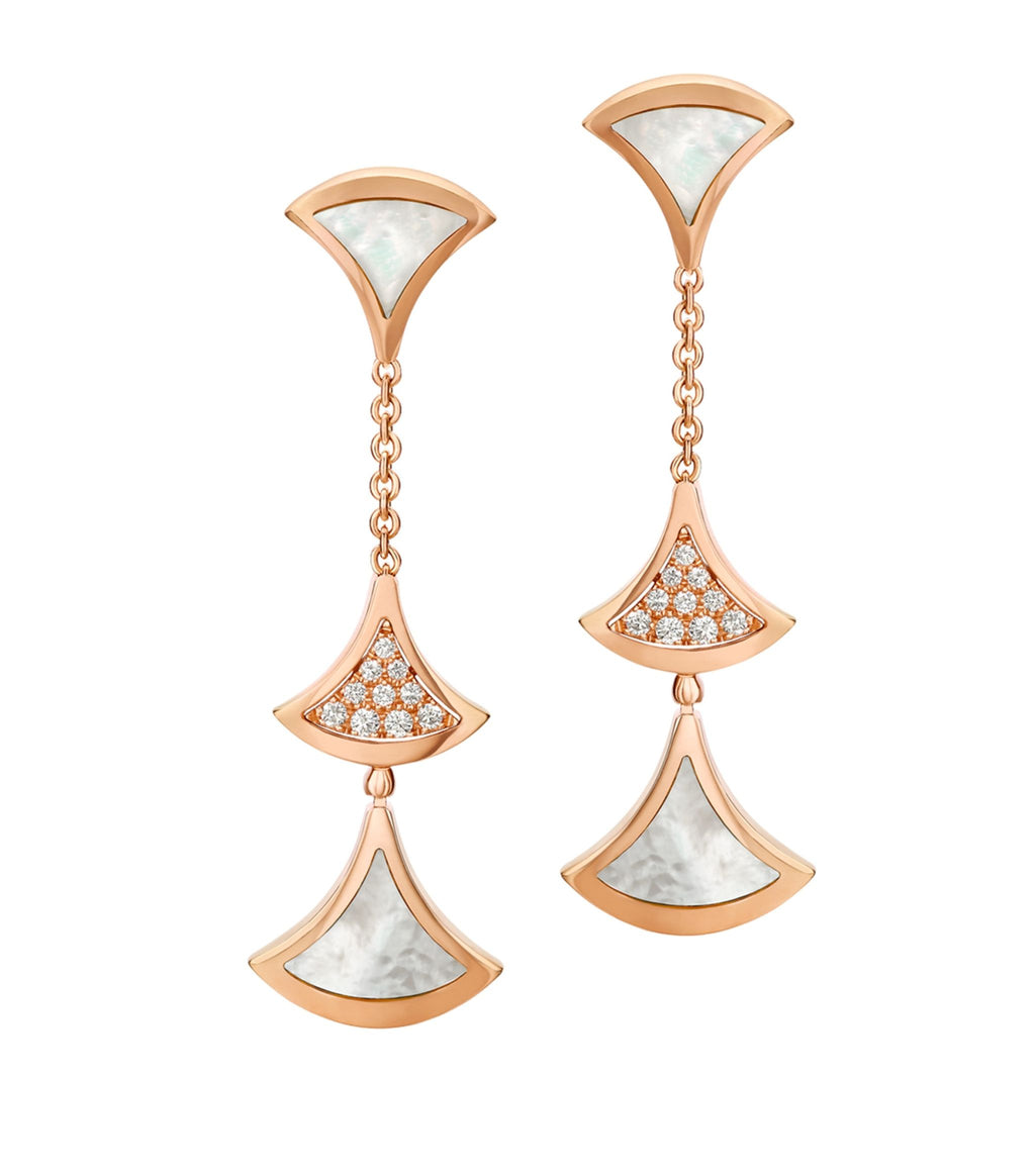 ¡®Jewelicorn¡¯DREAM EARRINGS 3 MOTIFS DIAMOND MOP PINK GOLD