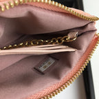 CC CLASSIC KLEINE REISSVERSCHLUSSTASCHE 15 HELLROSA KALBSLEDER GOLD ICON