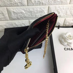 CC CLASSIC KLEINE REISSVERSCHLUSSTASCHE 15 SCHWARZES KALBSLEDER GOLD ICON