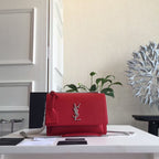 SUNSET 22 HANDTASCHE AUS KIRSCHROTEM KALBSLEDER