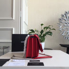 SUNSET 22 HANDTASCHE AUS KIRSCHROTEM KALBSLEDER