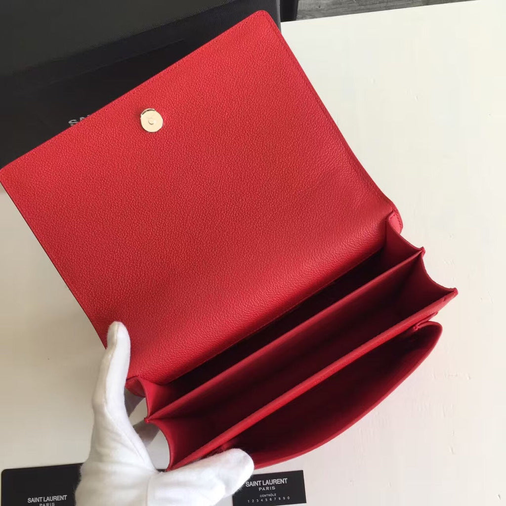 SUNSET 22 HANDTASCHE AUS KIRSCHROTEM KALBSLEDER