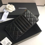 CC Handytasche 19,5" Schwarzes genarbtes Kalbsleder Gold Icon