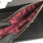 CC Handytasche 19,5" Schwarzes genarbtes Kalbsleder Gold Icon