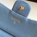 CC-Klappkartenetui 11,5 cm, genarbtes Kalbsleder, Gold Icon