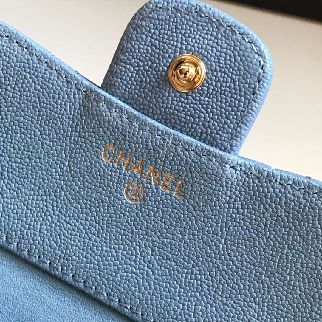 CC-Klappkartenetui 11,5 cm, genarbtes Kalbsleder, Gold Icon