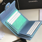 CC-Klappkartenetui 11,5 cm, genarbtes Kalbsleder, Gold Icon