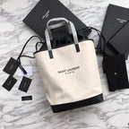 TEDDY 33 HANDTASCHE WEISS SCHWARZ LEINENSTOFF