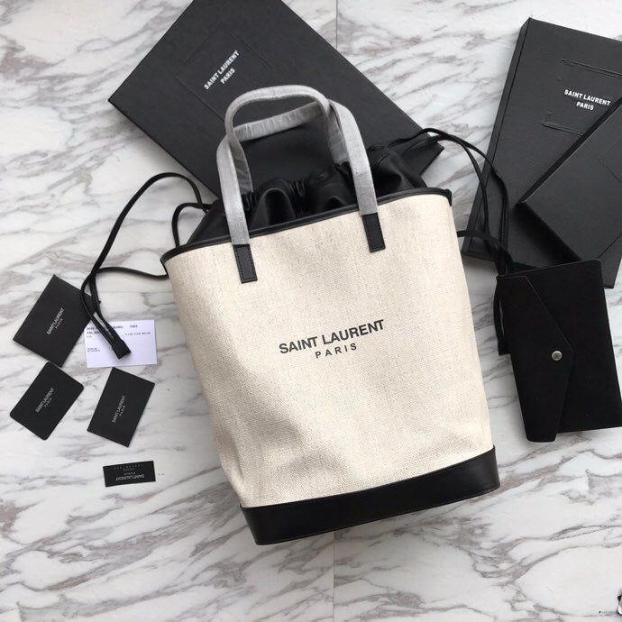 TEDDY 33 HANDTASCHE WEISS SCHWARZ LEINENSTOFF