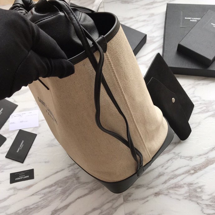 TEDDY 33 HANDTASCHE WEISS SCHWARZ LEINENSTOFF