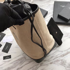 TEDDY 33 HANDTASCHE WEISS SCHWARZ LEINENSTOFF