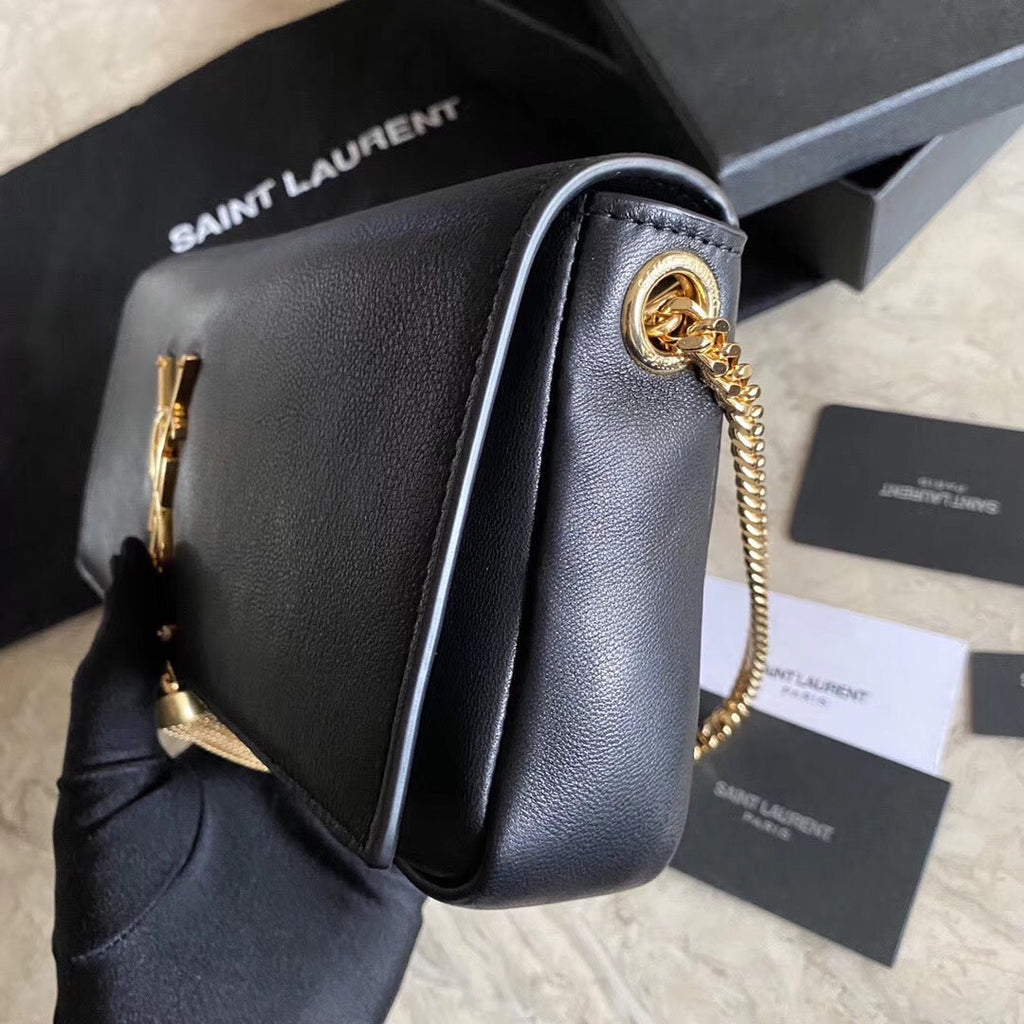 KATE TASSEL 26 SCHWARZE LAMMLEDERTASCHE