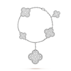 ®Jewelicorn®クローバー 6モチーフ シルバー ダイヤモンド ブレスレット