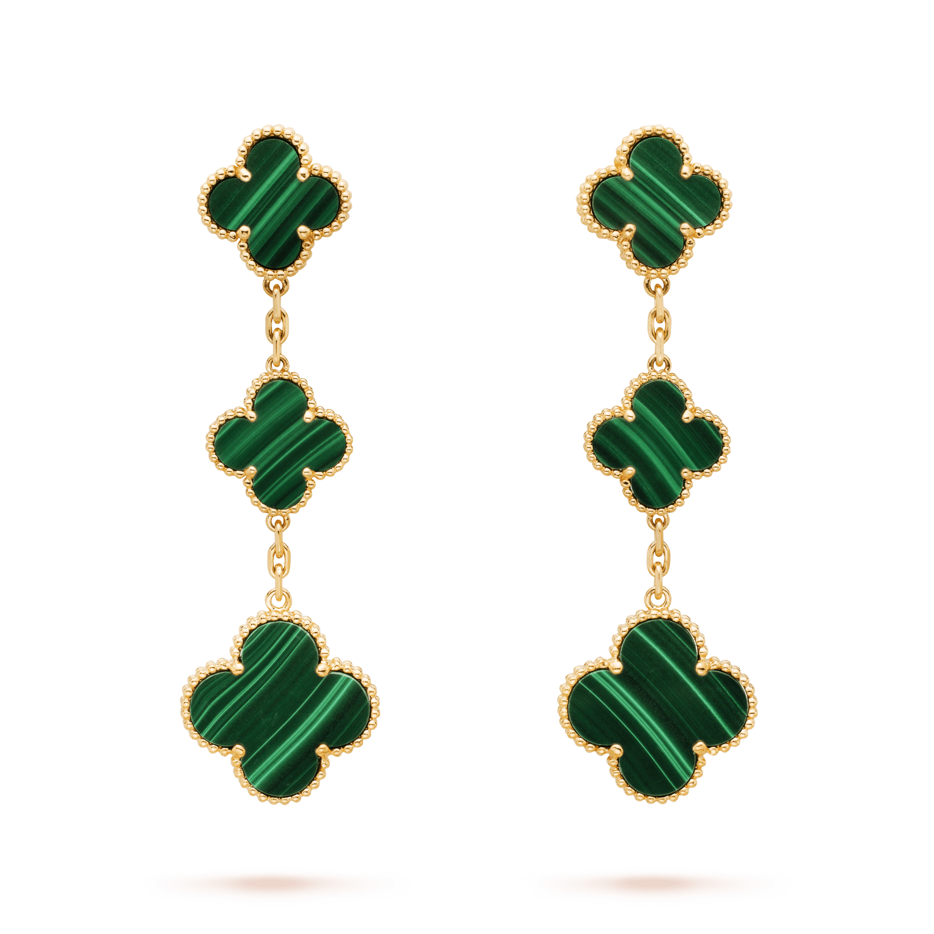 ¡®Jewelicorn¡¯CLOVER MALACHITE 3 MOTIFS GOLD