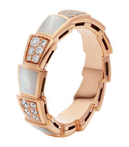 ¡®Jewelicorn¡¯SERPENTI RING PINK GOLD MOP DIAMOND PAVED 4MM