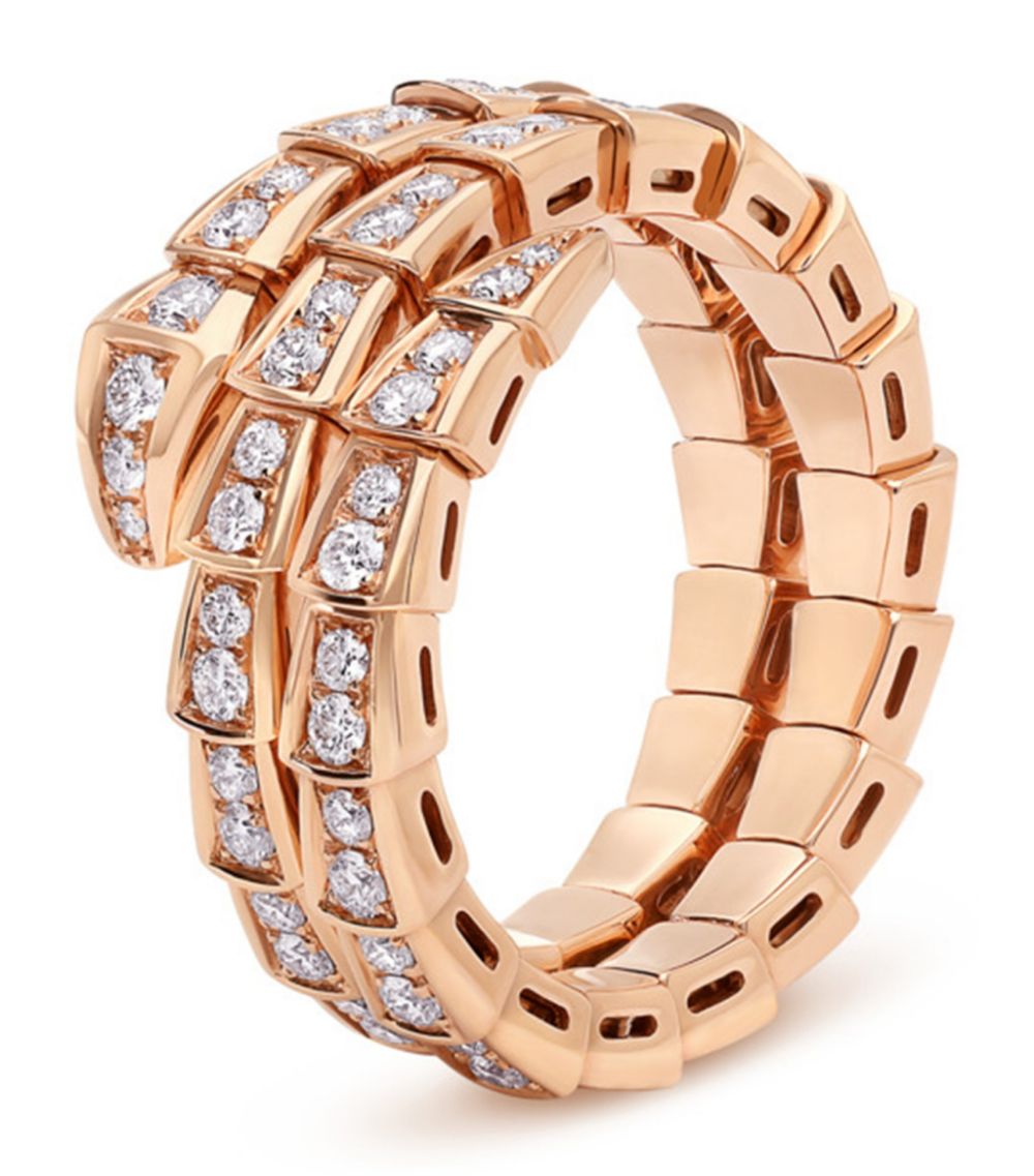 ¡®Jewelicorn¡¯SERPENTI RING PINK GOLD DIAMOND DOUBLE ROW