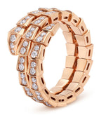 ¡®Jewelicorn¡¯SERPENTI RING PINK GOLD DIAMOND DOUBLE ROW