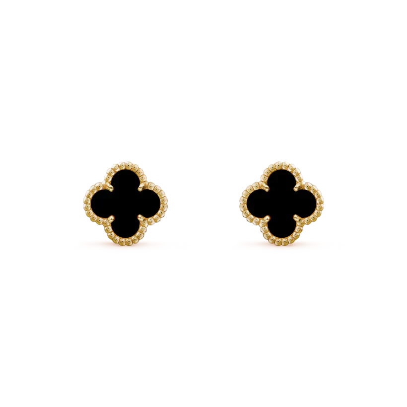 ®Jewelicorn®クローバーミニ9.5mmブラックモップイヤリング