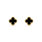 ®Jewelicorn®クローバーミニ9.5mmブラックモップイヤリング