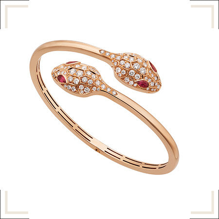 ¡®Jewelicorn¡¯SERPENTI BRACELET PINK GOLD DIAMOND DOUBLE SNAKE