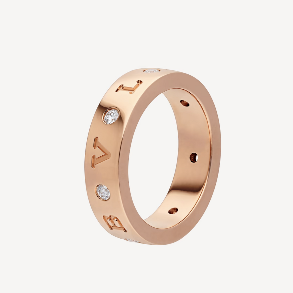¡®Jewelicorn¡¯ZERO 1 ESSENTIAL PINK GOLD BAND WITH DIAMONDS RING