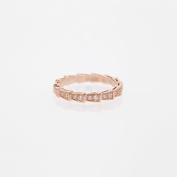 ¡®Jewelicorn¡¯SERPENTI RING PINK GOLD DIAMOND PAVED 3MM