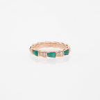 ¡®Jewelicorn¡¯SERPENTI RING PINK GOLD MALACHITE DIAMOND 3MM