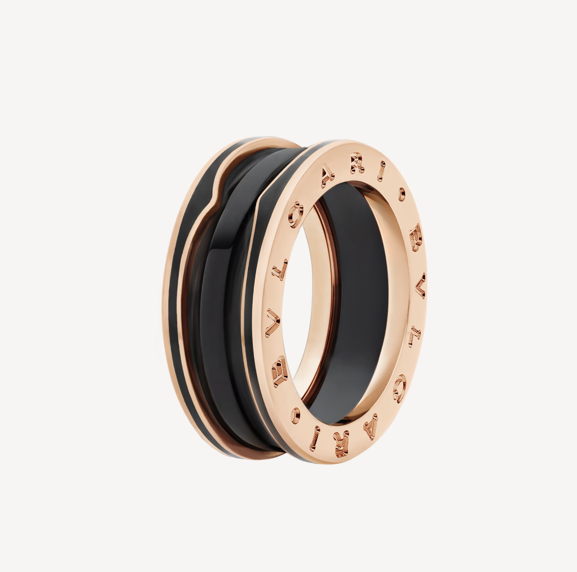 ¡®Jewelicorn¡¯ZERO 1 TWO-BAND WITH MATTE BLACK CERAMIC PINK GOLD RING