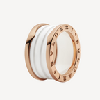 ¡®Jewelicorn¡¯ZERO 1 FOUR-BAND LOOPS AND WHITE CERAMIC SPIRAL PINK GOLD RING