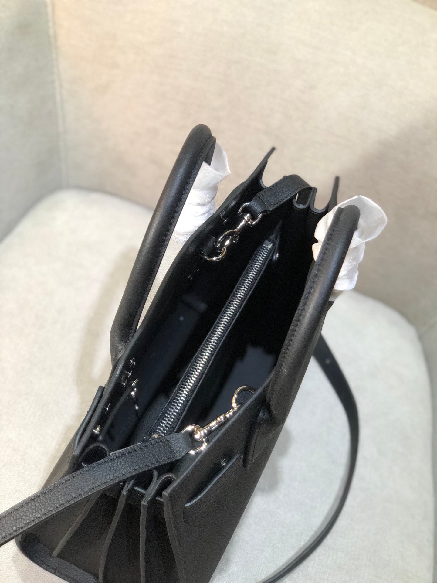 SAC DE 26 HANDTASCHE SCHWARZES KALBSLEDER