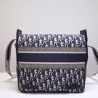 CAMP DOUBLE BUCKLE BAG 28 IN NAVY BLUE MONOGRAM OBLIQUE JACQUARD