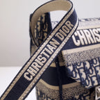 CAMP DOUBLE BUCKLE BAG 28 IN NAVY BLUE MONOGRAM OBLIQUE JACQUARD