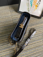 CC MEDIUM 20 HOBO BAG IN AEGEAN BLUE MIX BLACK CALFSKIN WITH STRAP