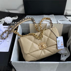 CC MEDIUM 26 Klapptasche in Beige Creme Lammleder