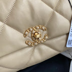 CC MEDIUM 26 Klapptasche in Beige Creme Lammleder