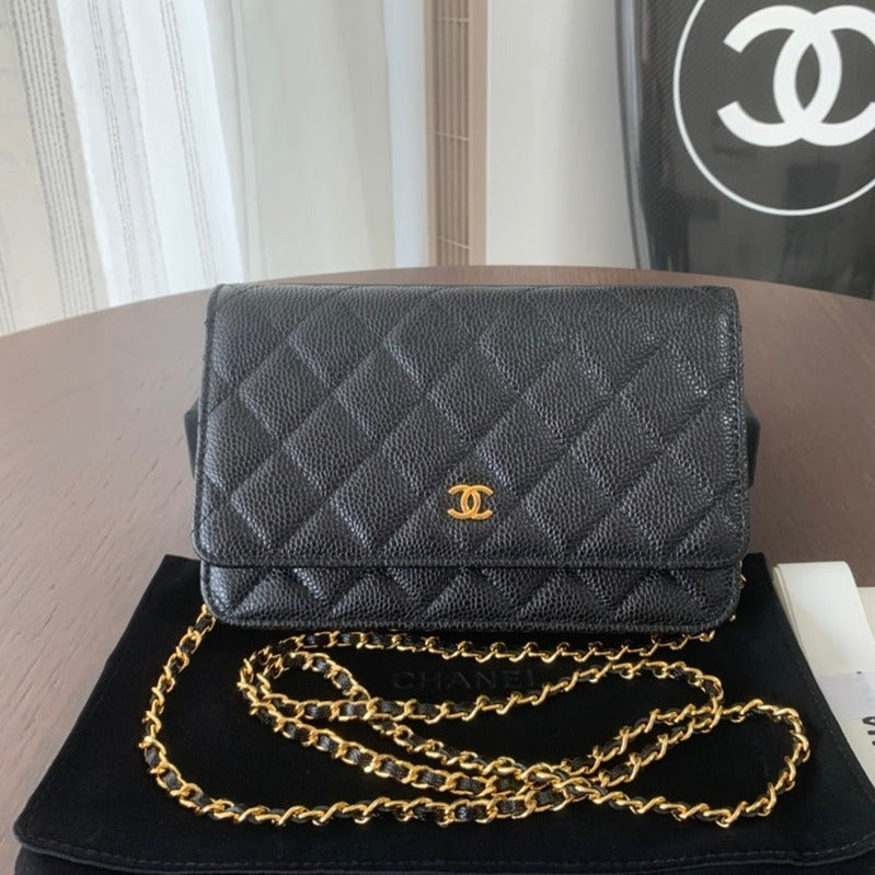 WOC 19CM SCHWARZER KAVIAR GOLDENE HARDWARE