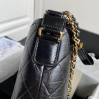 CC GABRIELLE MEDIUM 28 HOBO BAG IN BLACK CALFSKIN
