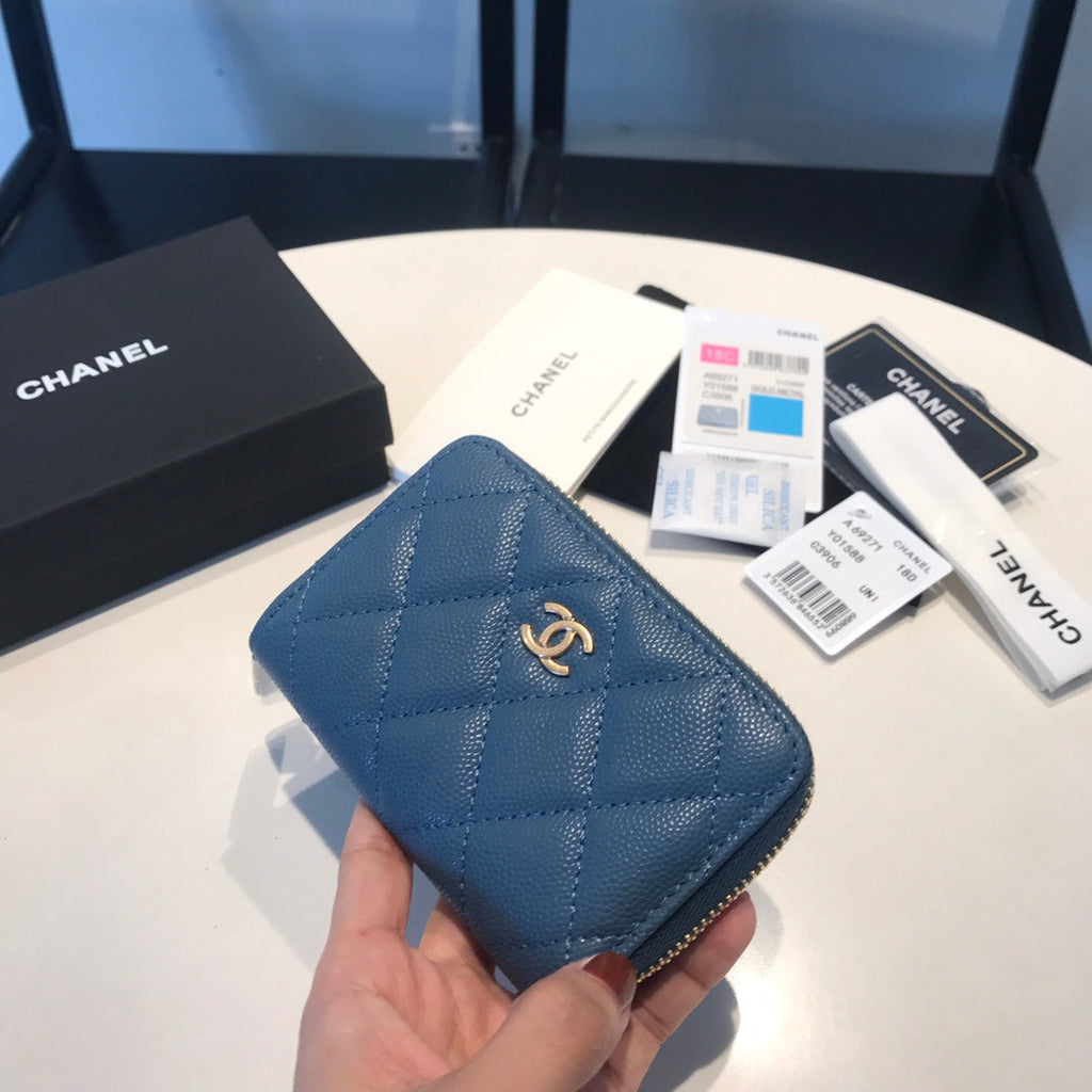 CC ZIPPED COIN BASIC GELDBÖRSE 11 ÄGÄISCHES KALBSLEDER GOLD ICON