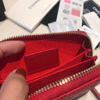 CC ZIPPED COIN BASIC GELDBÖRSE 11 ROTES KALBSLEDER GOLDENES ICON