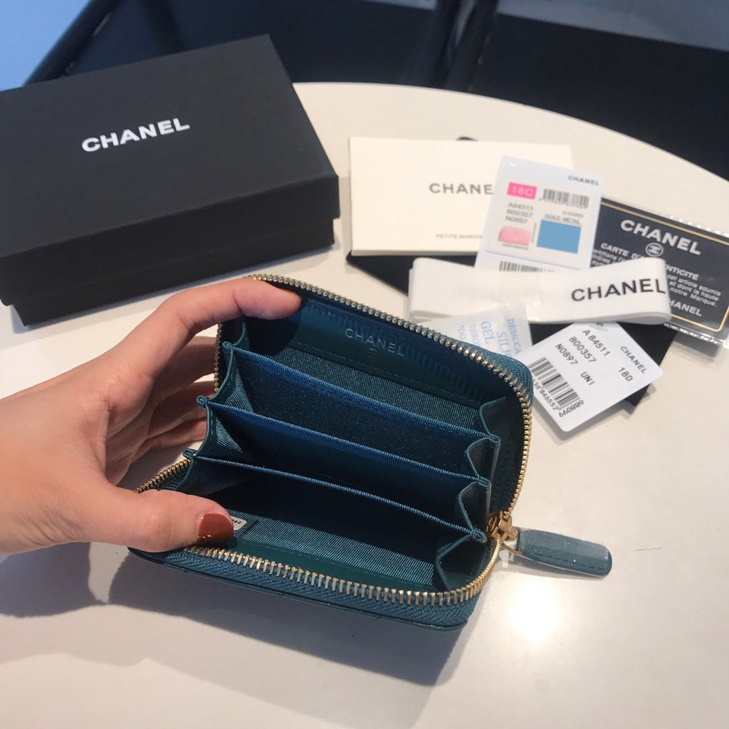 CC Reißverschluss-Kaviar-Geldbörse 11 OCEAN Kalbsleder Gold Icon