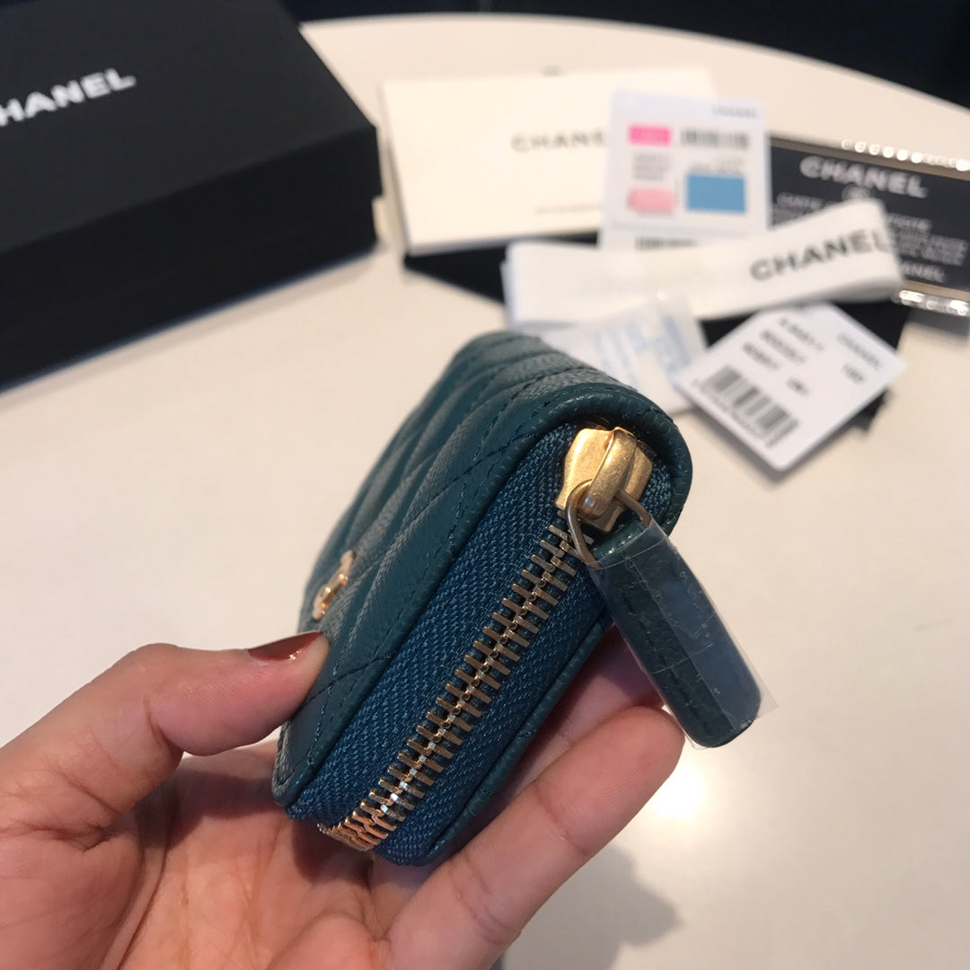 CC Reißverschluss-Kaviar-Geldbörse 11 OCEAN Kalbsleder Gold Icon