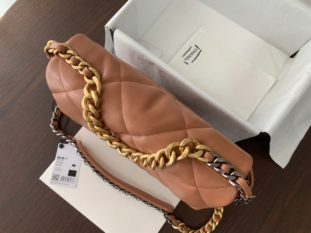 19 Klapptasche 30 Braunes Ziegenleder 