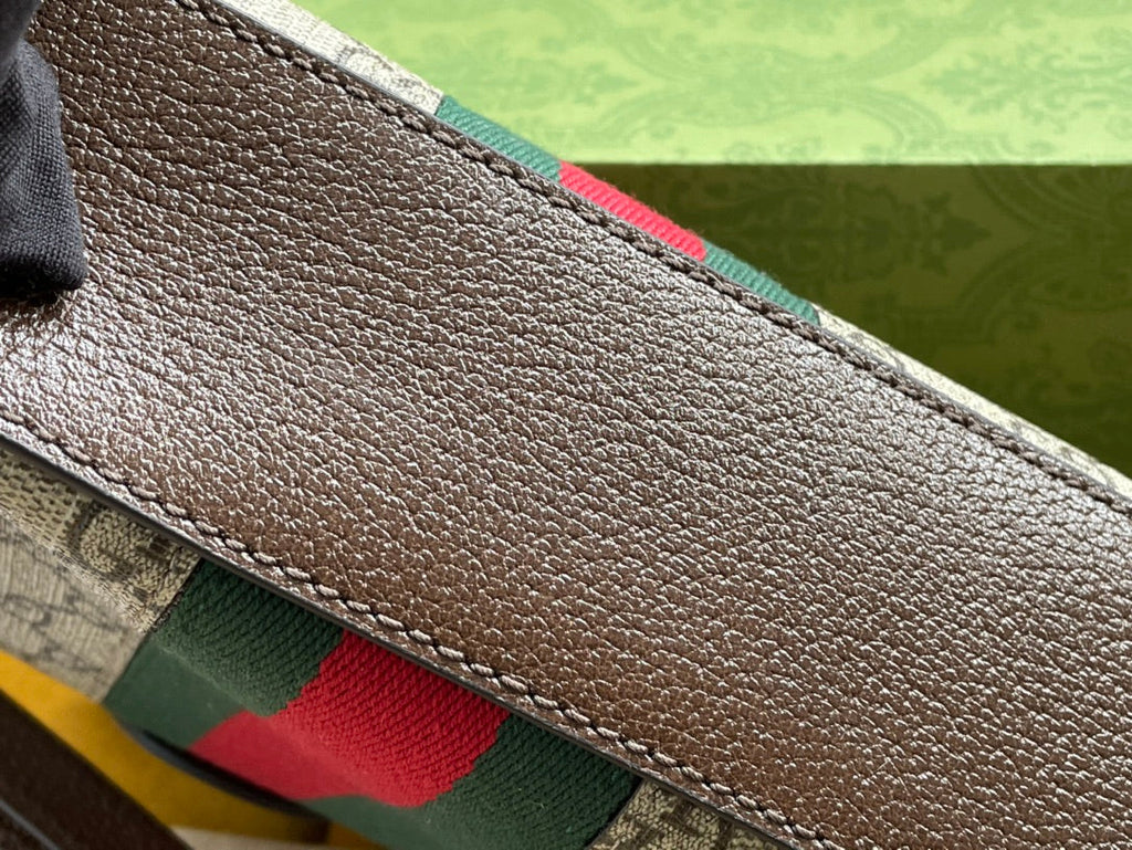 OPHIDIA GG MEDIUM 23 SCHULTERTASCHE BEIGE UND EBONY SUPREME CANVAS